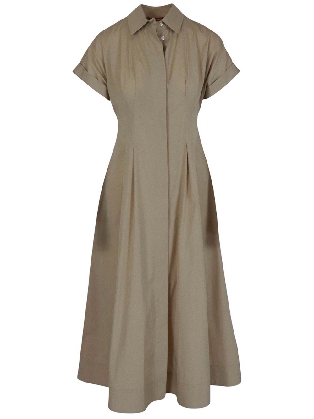 Classic Short-Sleeve Dress in Taupe
